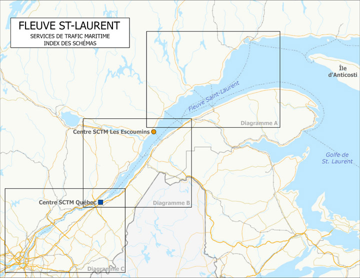 Figure 3-10-a Zone de services de trafic maritime fleuve Saint-Laurent