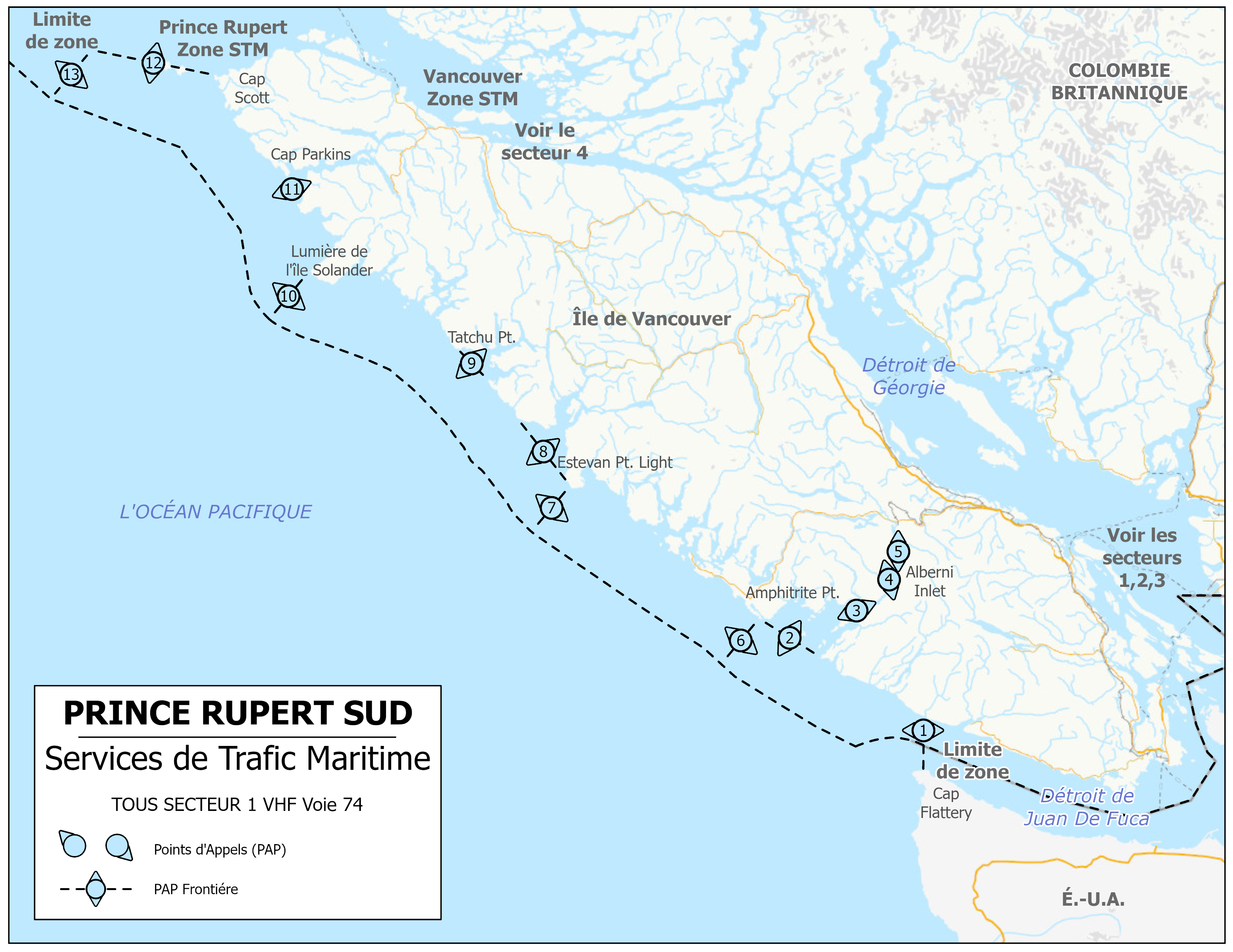 Service du trafic maritime - Prince Rupert - Sud - Secteur 1